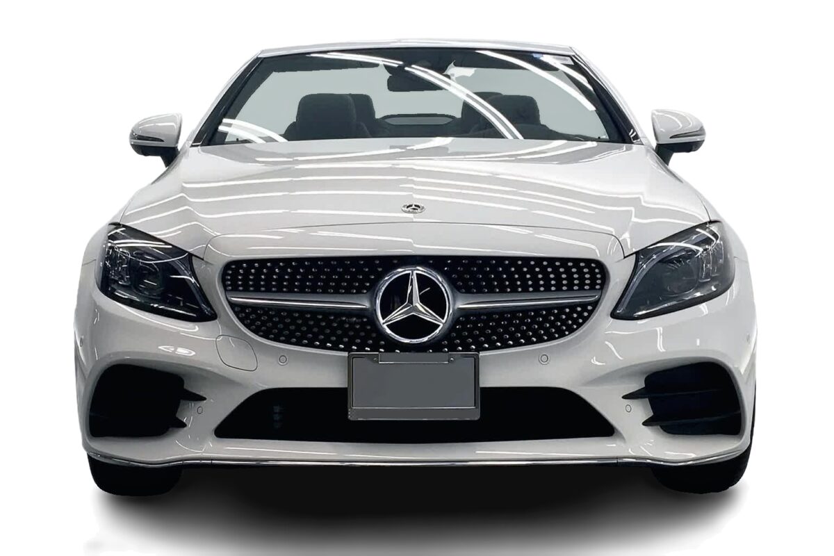 White Mercedes C-Class Cabriolet Front view