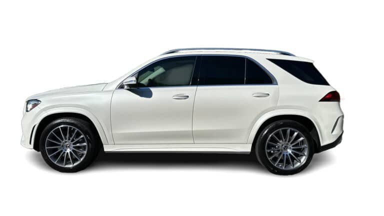 White Mercedes GLE Side view