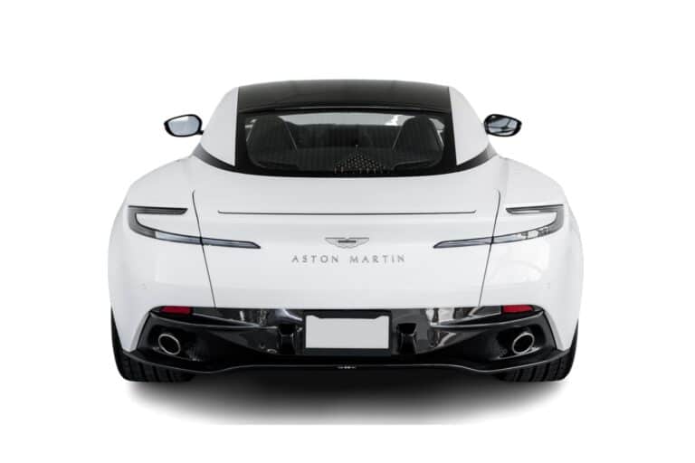 White Aston Martin DB11 from rear