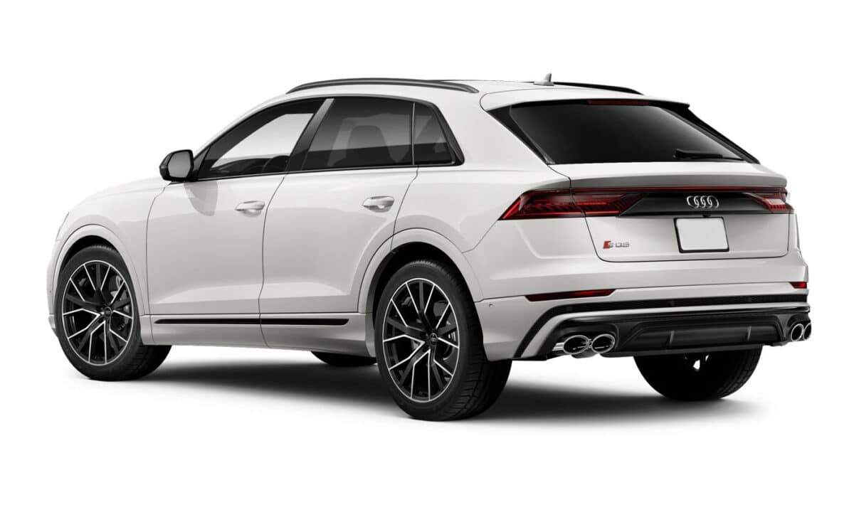 White Audi SQ8 Side view