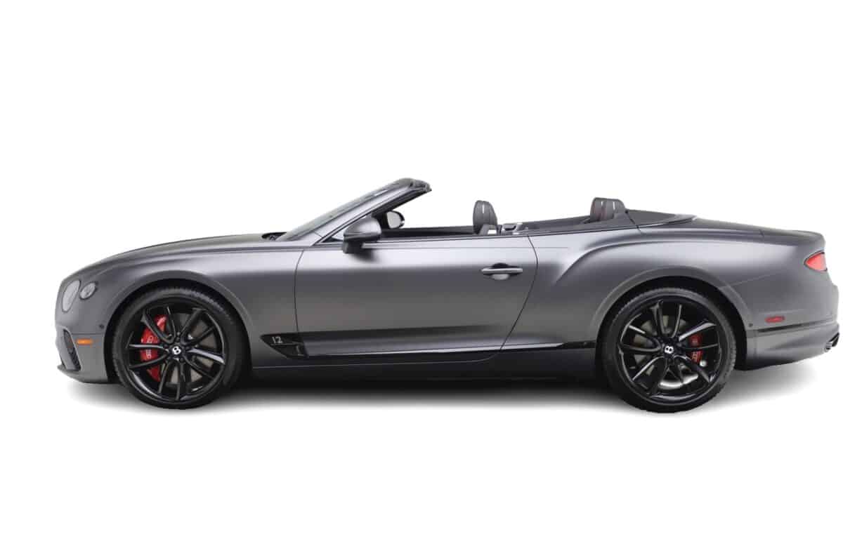 Silver Bentley Continental GTC View from the side