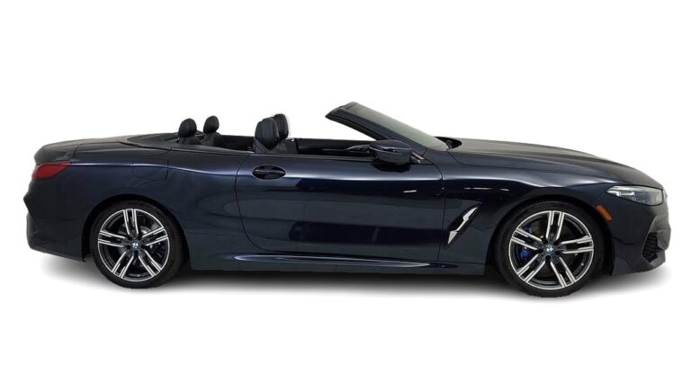 Black BMW 8 Series Convertible Side view