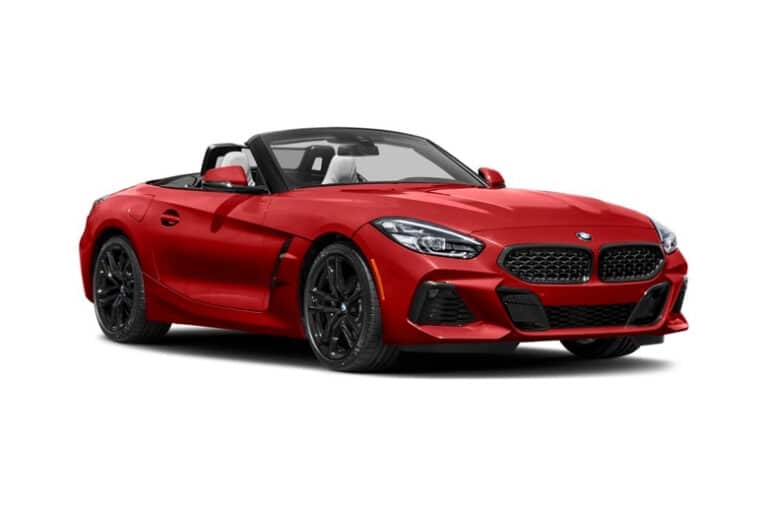Red BMW Z4 Roadster Half side Front view