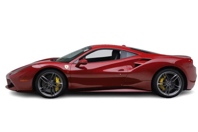 Red Ferrari 488 GTB Side view