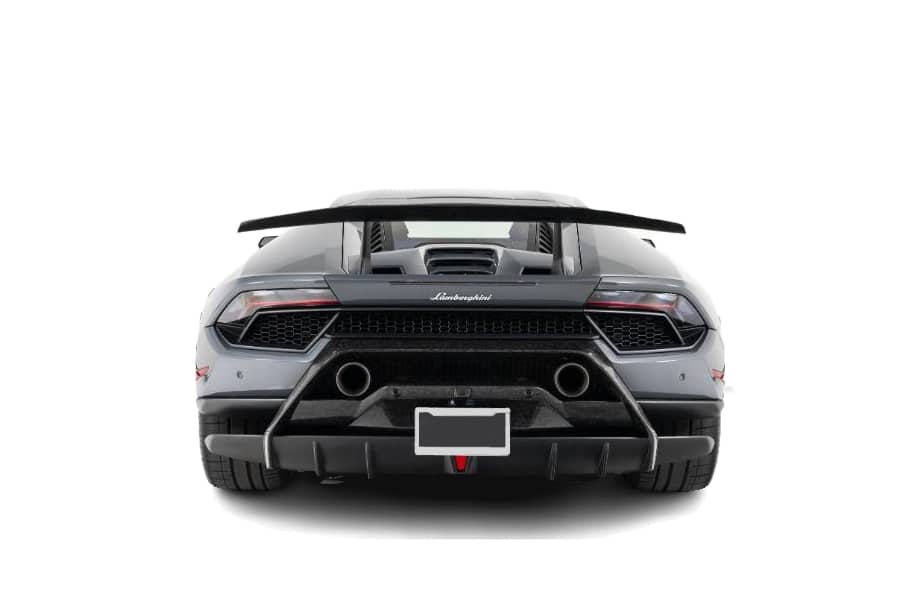 Grey Lamborghini Huracan Performante Rear view