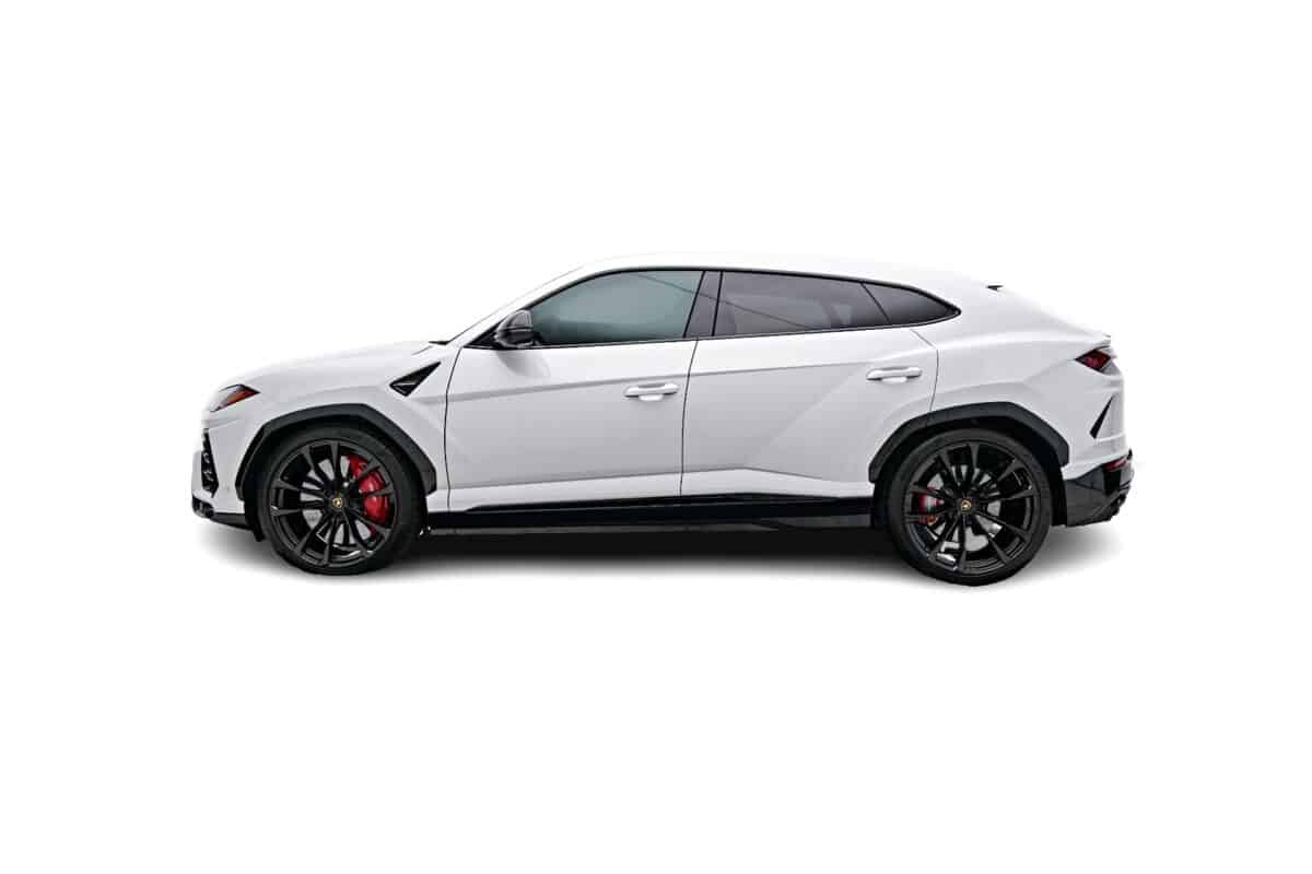 White Lamborghini Urus Side view