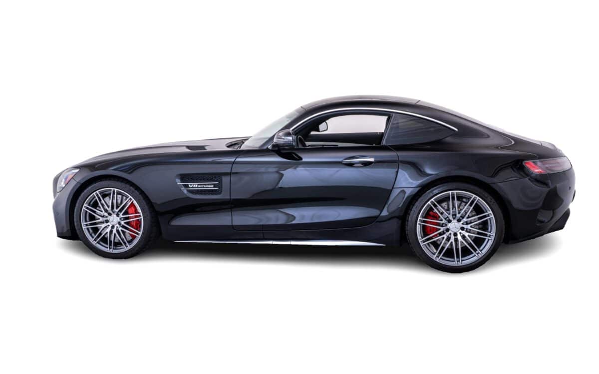 Black Mercedes AMG GTS Side view