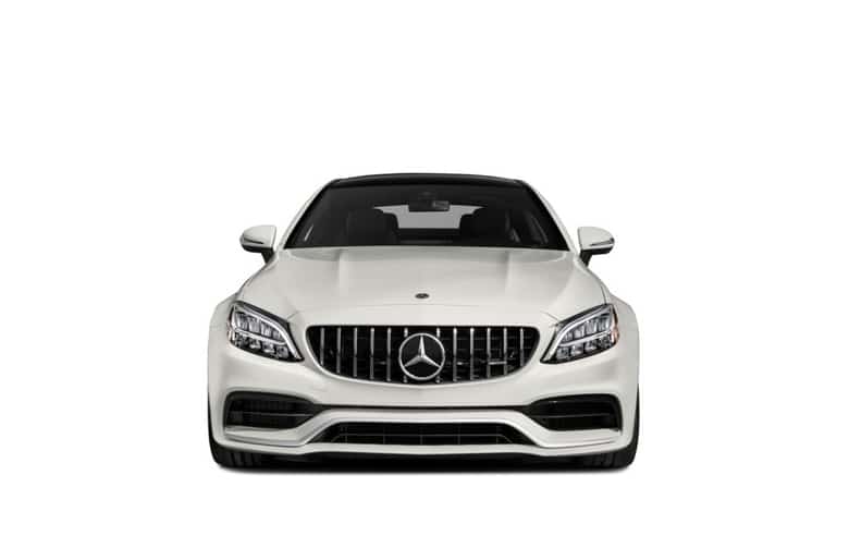 White Mercedes C63 AMG Front view