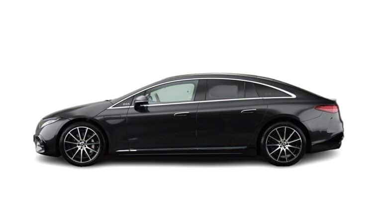Black Mercedes EQS Side view
