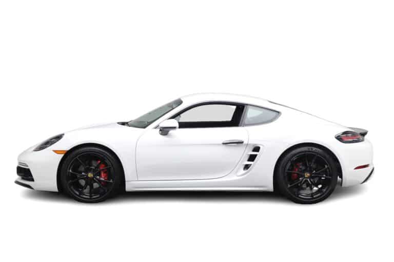 White Porsche 718 Cayman Side view