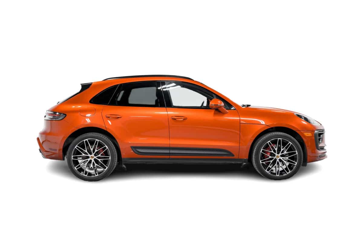 Orange Porsche Macan Side view