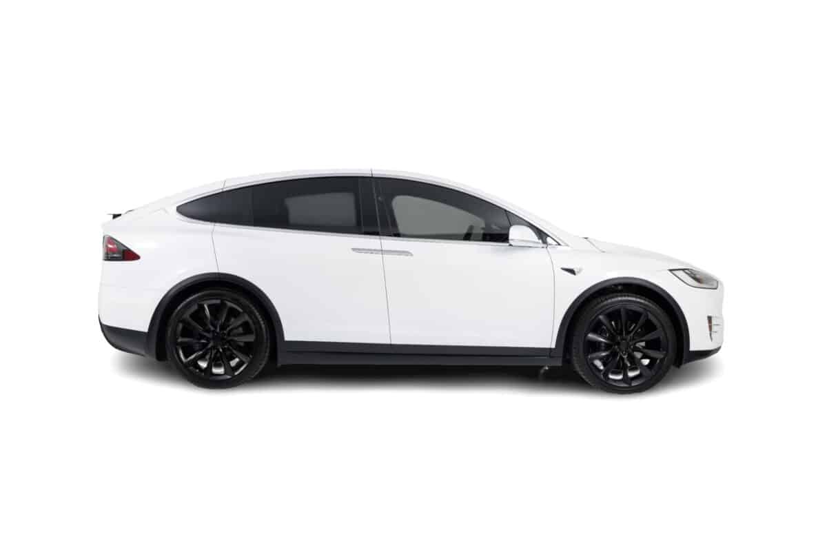White Tesla Model X Side view