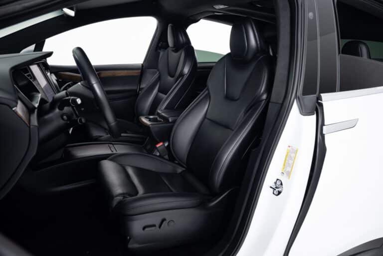 Tesla Model X Black leather front seats