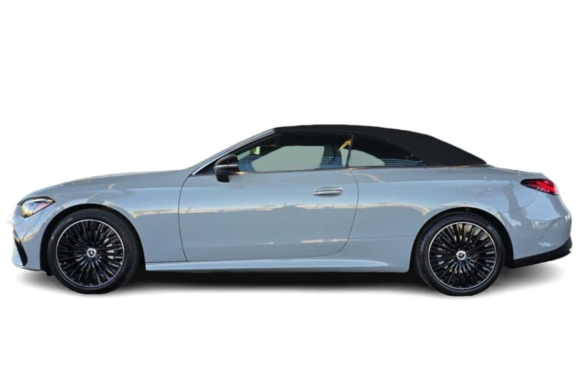 White Mercedes CLE Convertible side view