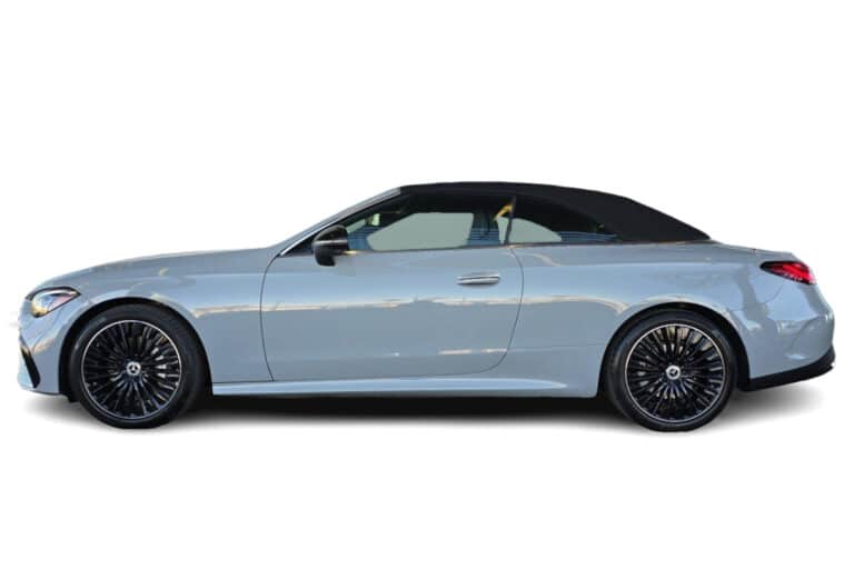 White Mercedes CLE Convertible side view